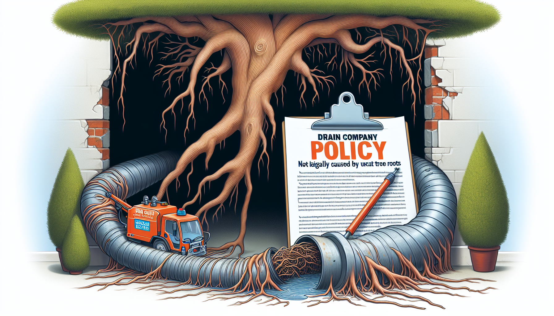 Understand why drain companies may not be liable for rooter damage caused by uncut tree roots.